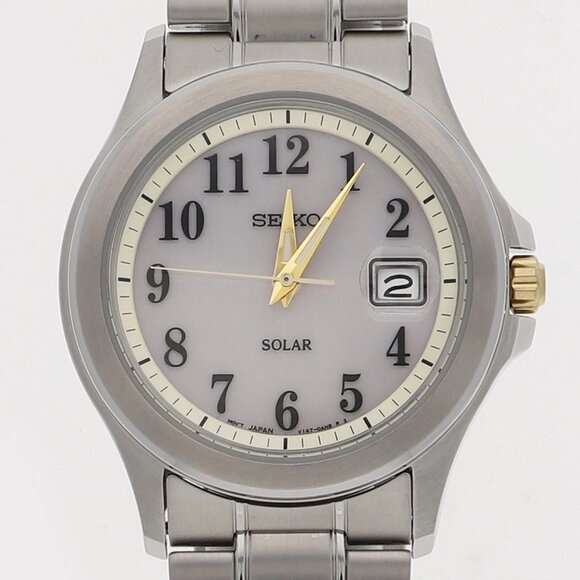 WATCH SEIKO V174-0AH0 Spirit Ivory SS SOL - Picture 1 of 10